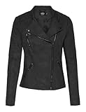 ONLY Damen ONLAVA Faux Leather Biker OTW NOOS 15102997, Black, 36