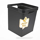 gerhof Papierkorb Büro 25L anthrazit, viereckiger Mülleimer mit Griffen,...