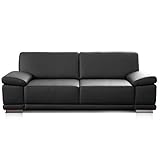 CAVADORE 2,5-Sitzer Sofa Corianne in Kunstleder / Kleines Leder-Sofa in...