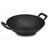 FireRocket Gusseisen Wok 34cm | Robuster Cast Iron Wok | Geeignet für Gasgrill...