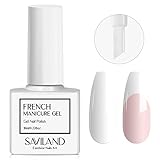 Saviland【Upgrade】Schönes Weiß French Gel Nagellack - 10 ml Soak Off Neon...