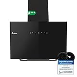 KKT KOLBE Dunstabzugshaube 60 cm | Umluft Abluft | Kopffrei Wandhaube | Schwarz...
