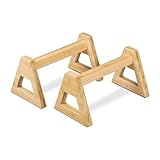 Relaxdays Soportes Flexiones Brazos Bambú Liegestützgriffe XL, 2er Set,...