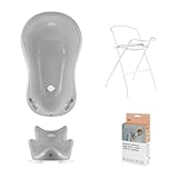 Hylat Baby Set: Stabile Babybadewanne mit Gestell, Badesitz und Abfluss - TÜV...