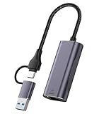 Oliveria USB C auf Ethernet Adapter, USB 3.0 auf RJ45 Gigabit Ethernet LAN 1000...