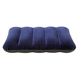Intex 68672 - Aufblasbares Campingkissen Flocked Blue, Vinyl, Blau, 43x28x9 cm