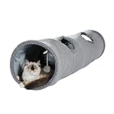 OHANA Schön Faltbar Katzentunnel Katzenspielzeug mit Ball Rascheltunnel für...