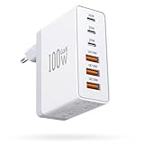 USB C Ladegerät, 100W GaN 6-Port USB Schnellladegerät PD3.0 Mehrfach...