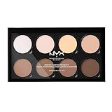 NYX Professional Makeup Highlight & Contour Pro Palette, Puder Konturen Kit, 8...