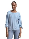 Tom Tailor Denim Damen Loose Fit Longsleeve mit Streifen & Raffarm, 31347 -...