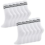 Utensilsto 6 Paare Damen Socken Weiß Sportsocken Tennissocken Sport Socken mit...
