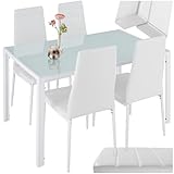 tectake Essgruppe Set Tisch und Stühle, Esstisch und 4X Stuhl,...