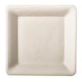 PAPSTAR 50 Teller, Zuckerrohr pure eckig 15,5 cm x 15,5 cm weiss Bio...