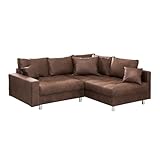 Riess Ambiente Ecksofa Kent 220cm braun Federkern inkl. Hocker und Kissen Sofa...