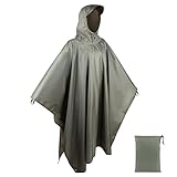 BALIGO 3-in-1 Mehrzweck Regenponcho Lang Wasserdicht Herren & Damen, Leicht,...