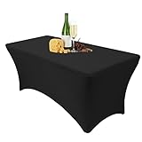 Dololoo Elasthan Tischdecke 183cm x 75cm, 6ft Polyester Rechteckige Tischdecke...