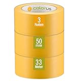 Colorus PVC Putzband PLUS – 3x Abklebeband gelb gerillt –...