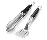 Weber Premium Grillbesteck - Kompakt, 2-teilig aus Edelstahl, bestehend aus...