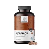 HealthyWorld Zimt mit Chrom und Zink - 240 Pflanzenkapseln - Vegetarisch -...