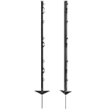 VOSS.farming Weidezaunpfähle Black-line 105cm, 20 Stück Kunststoffpfähle,...
