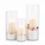 Kerzenhalter Glas Set Kerzenständer Glaszylinder: Modern Windlicht Für...