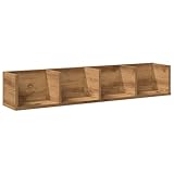 vidaXL CD-Wandregal Artisan-Eiche 100x18x18 cm Holzwerkstoff, Wandablage,...