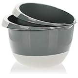 com-four® 2x Rührschüsseln 3,5 und 2 Liter mit Stoppboden, Ausgießer und...