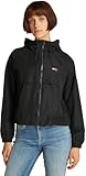 Tommy Jeans Damen Windbreaker Jacke Essential mit Kapuze, Schwarz (Black), M