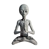 Chen0-super Meditierende Alien-Statue, Garten-Statuen und Figuren-Harz-Ornament,...