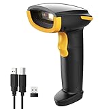 Inateck Barcode Scanner Kabellos, 1D 2D QR Code Scanner, 3-in-1 Handscanner mit...