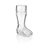 CRISTALICA Bierglas Stiefel Fußballschuh 500ml Bierkrug Humpen Trinkspiel Spaß