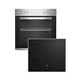 Beko BBUC12020X Einbau-Herd-Set, Multifunktionsofen mit 4 Heizarten und...