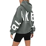 Sunggoko Backprint Hoodie for Damen Oversize Pullover Mit Kapuze College Hoody...