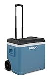 IGLOO IP42 Roller Passiv-Kühlbox 42 L, eisblaue Thermobox mit Rollen und...