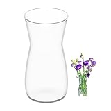 Blumenvase Glas, Klarglas Vase, 20CM Hoch Glasvase für Tischdeko, Dekorative...
