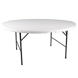 Nexos Trading Klapptisch rund 160 cm x 75 cm klappbar weiß Gartentisch...