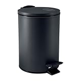 Spirella Kosmetikeimer 3L Schwarz Edelstahl mit Absenkautomatik,...