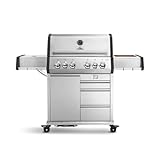 BURNHARD 4-Brenner Gasgrill Edelstahl inkl. Heckbrenner, mit Edelstahl Grillrost...