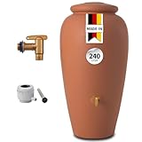 GARANTIA AMPHORE Regentonne Set 240 Liter Terrakotta – Wassertank mit...
