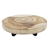 Spetebo Holz Blumentopfständer 23x18 cm - Tisch mit Baumscheibe - Blumenhocker...