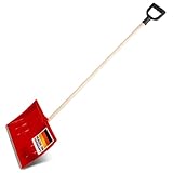 SHW-FIRE | Schneeschieber 40 cm breit, robuster Holzstiel, Schaufel aus...
