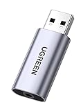 UGREEN USB Externe Soundkarte 2 in 1 auf 3,5 mm Buchse Klinken Audio Adapter USB...