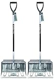 2X Metall Schneeschaufel mit ergonomischem Griff - Schneeräumer für kleine und...