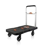 KENDO Plattformwagen klappbar 150 kg Tragkraft - Transportwagen klappbar mit...