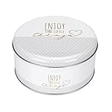 Städter 710214 Enjoy The Little Things Gebäckdose, Weißblech, 16,5cm, Weiß...