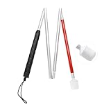 Blindenstock 110 cm, 4-Teiliger Aluminium-Klappstock für Blinde, Gehstock für...
