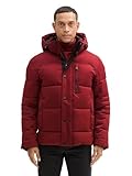 TOM TAILOR Herren Puffer Winterjacke mit Abnehmbarer Kapuze, 13721 - Burgundy...