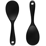 2 Stück Schwarz, 22.7x7 CM Hochwertige Silikonlöffel, Kochlöffel Silikon,...