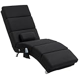 HOMCOM Relaxliege mit 5 Massagemodi Loungesessel mit Lendenkissen, Heizfunktion,...