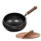 Chinesischer Handgefertigter Wok, Bratpfanne Aus Gusseisen Mit Deckel Und...